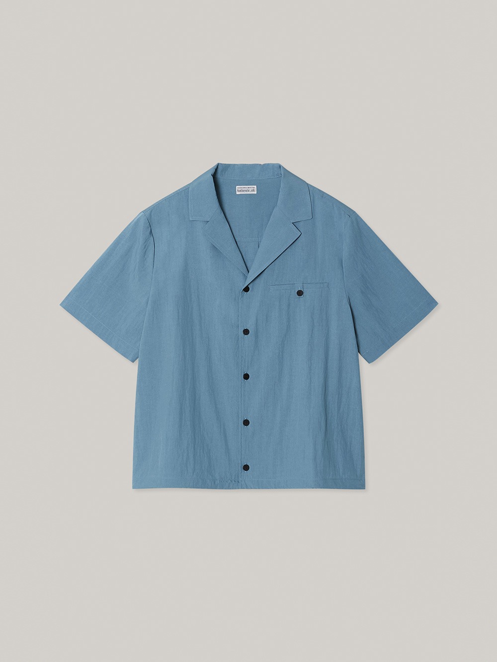 Open Collar String Shirt (blue)